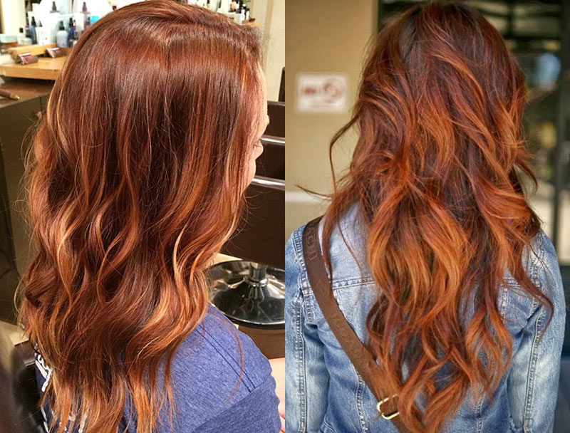 κόκκινα μαλλιά-balayage-highlights