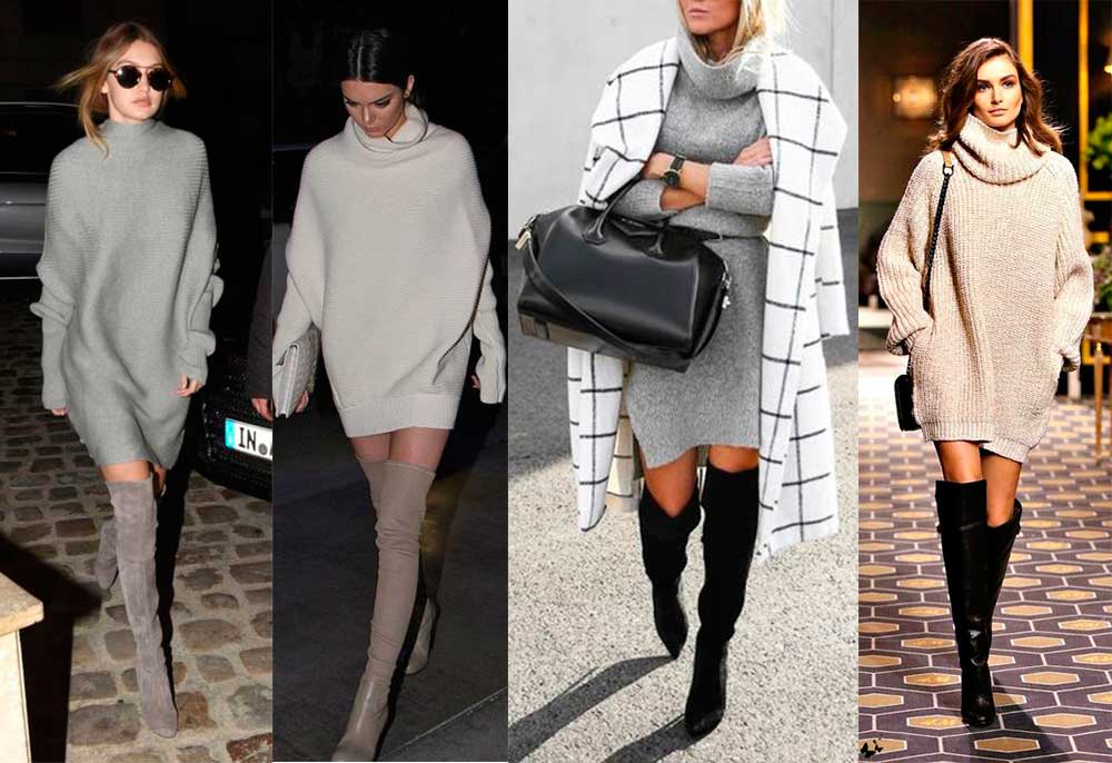 Street Styles: Μίνι Φορέματα & Μπότες πάνω από το Γόνατο