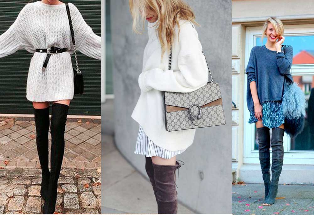 Street Styles: Μίνι Φορέματα & Μπότες πάνω από το Γόνατο