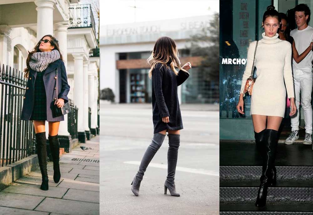 Street Styles: Μίνι Φορέματα & Μπότες πάνω από το Γόνατο