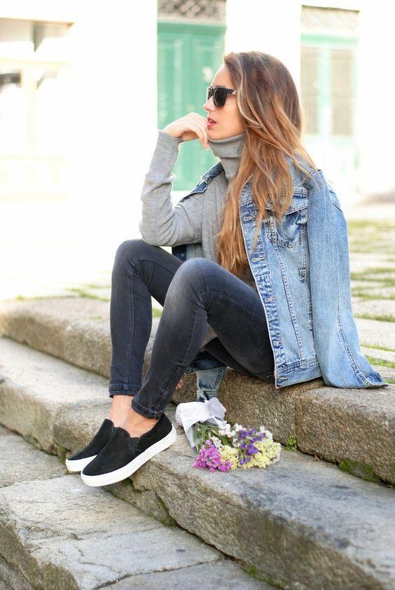 Stylish Outfits με Slip on Sneakers