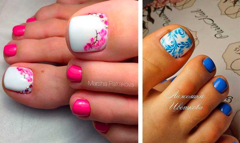 Πεντικιούρ 2017 με Φλοράλ σχέδια