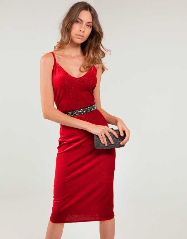 Midi velvet touch dress
