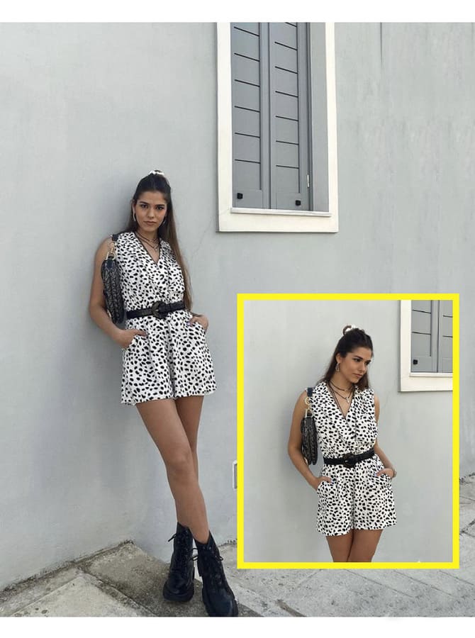 Ολόσωμο σορτς animal print με γιακά